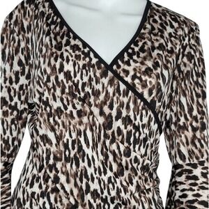 Coco Bianco Faux Wrap Animal Print Top
